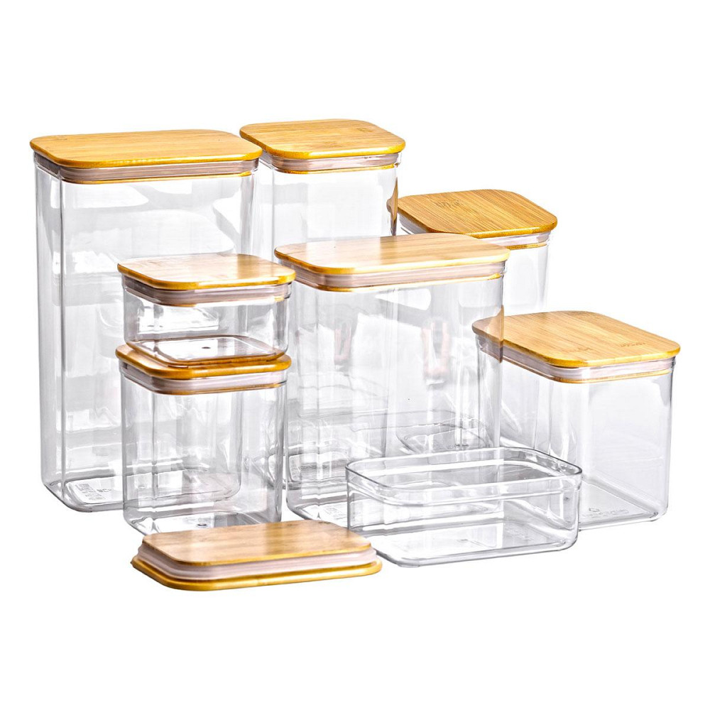 Набір банок для сипучих продуктів з бамбуковими кришками Київ - фото 4