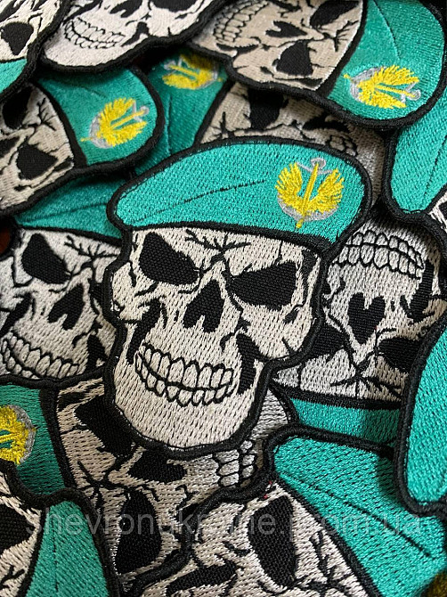 Шеврон Череп морская пехота (Форма контурная. На липучке) Размер 8x6см Киев - изображение 3