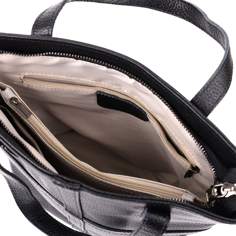 Сумка жіноча з натуральної шкіри Vintage 22993 Чорний Київ - фото 7