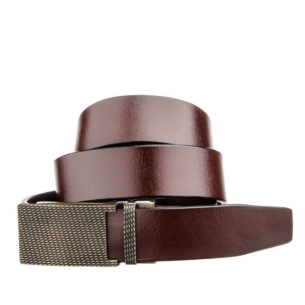 Оригинальный мужской ремень с автоматической латунной пряжкой Vintage 20214 Коричневый Киев - изображение 1