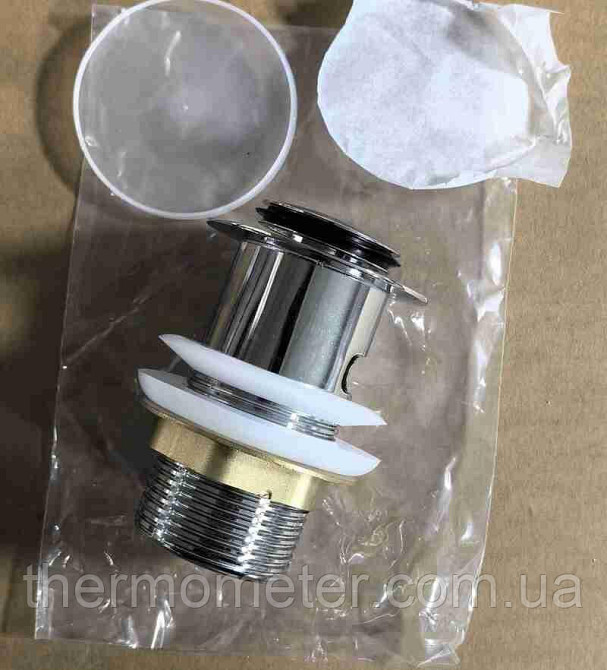 Донный клапан для раковины Zerix BV-05 1 1/4'' с переливом автоматический СLICK-СLACK (Цвет хром) (ZX6022) Киев - изображение 12