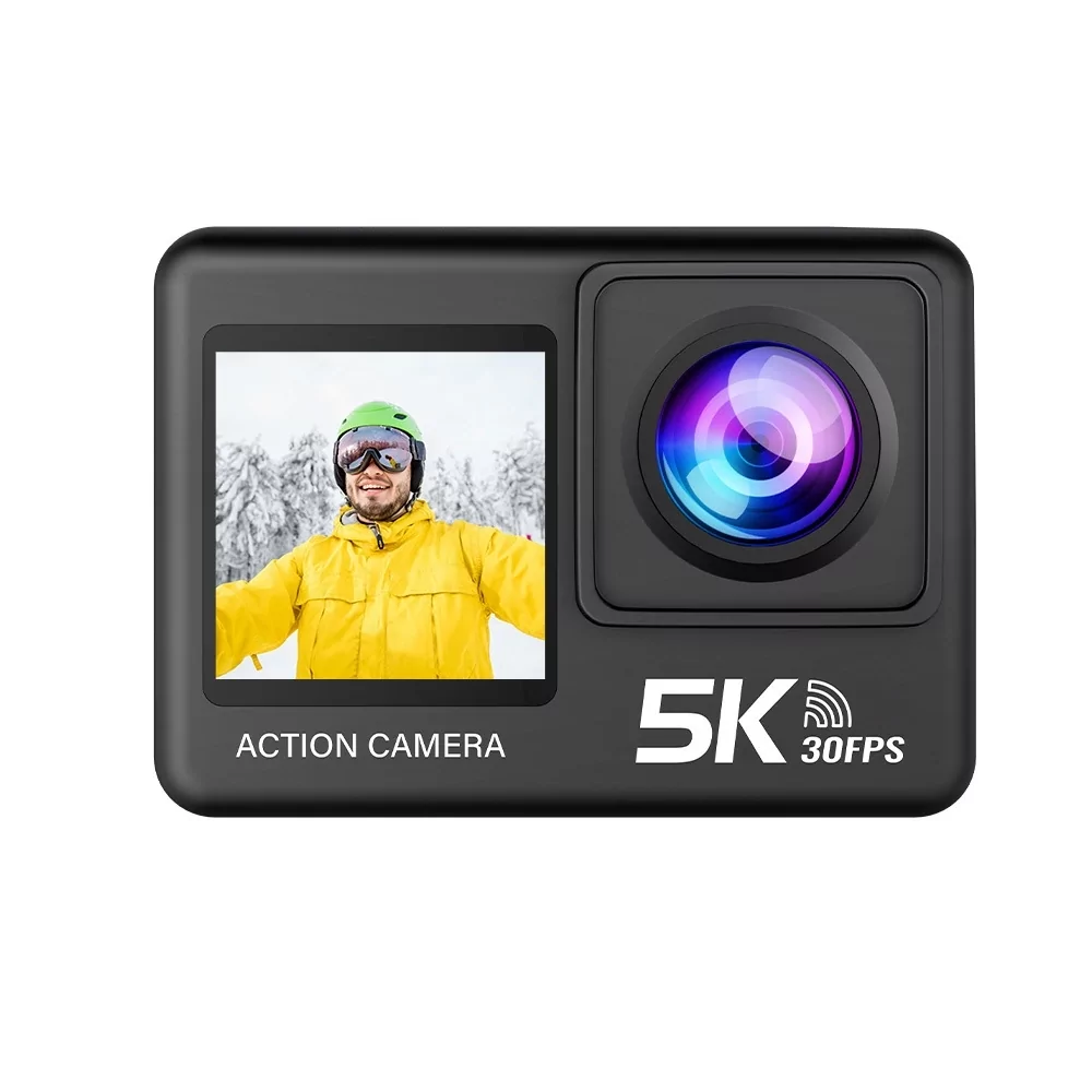 Екшн камера AT-M60TR Full HD 5K Wi-Fi з пультом ДК і 2 екранами (Чорний) Київ - фото 4