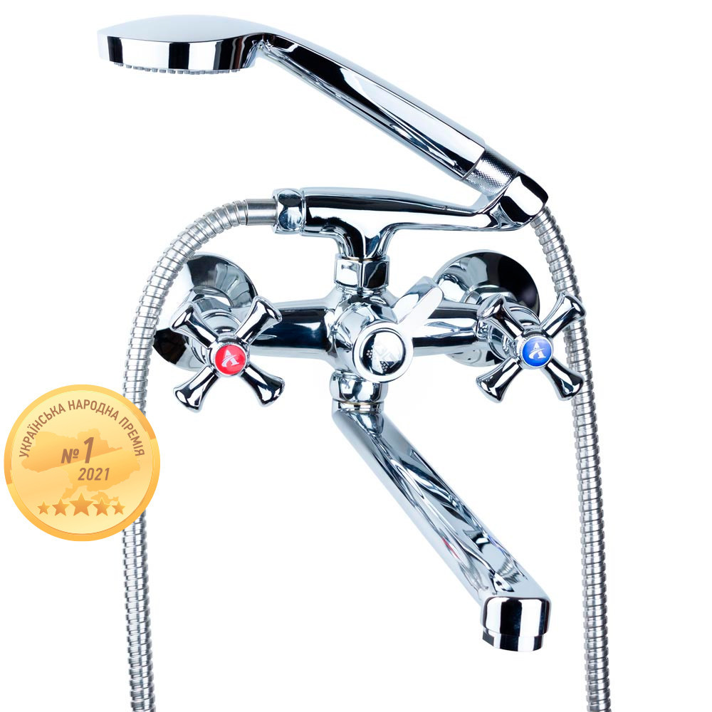 Змішувач PL 1/2" для ванни гусак прямий 350 мм дивертор вбудований картриджний AQUATICA PL-2C255C (9777200) Київ - фото 1