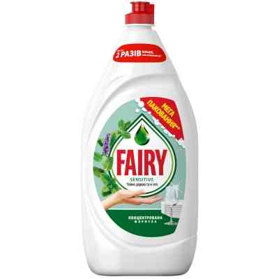 Засіб для ручного миття посуду Fairy Sensitive Чайне дерево та м&apos;ята 1350 мл (8006530111478) Вінниця