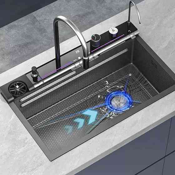 Кухонная раковина водопад Willda,кухонная мойка водопад темно-серая 75х46х22 (354481631) Киев