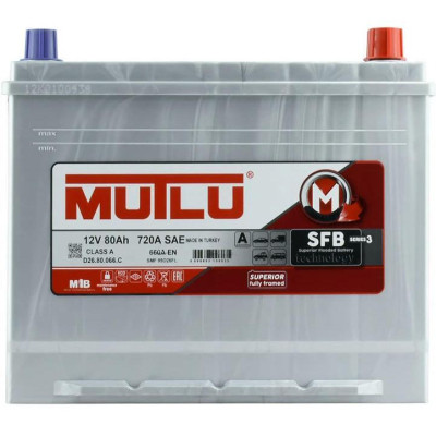 Акумулятор автомобільний MUTLU 6СТ-80 (0) Asia SFB D26.80.066.C Вінниця - фото 1