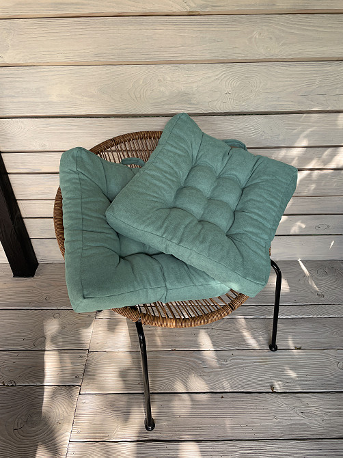 Подушка для стульев (50x50х8 см) Decorator Соро цвет бирюзовый 84-051 Киев - изображение 6