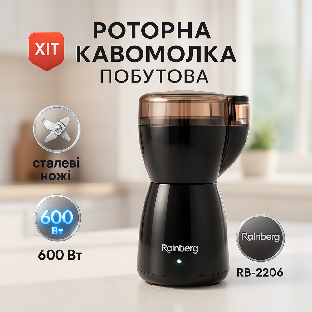 Кавомолка з елегантним дизайном, Кавомолка для еспресо та френч Електрична для гурманів AY-79 Львів - фото 17