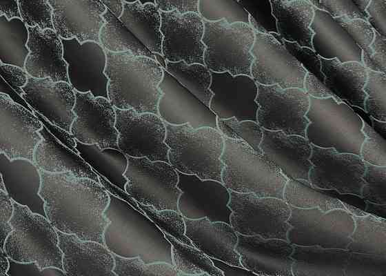 Комплект готовых штор VR-Textil Жаккард SAPFIR № 1754ш Графитовый с бирюзовым 150х300 см 2 шт (33-0712) Киев