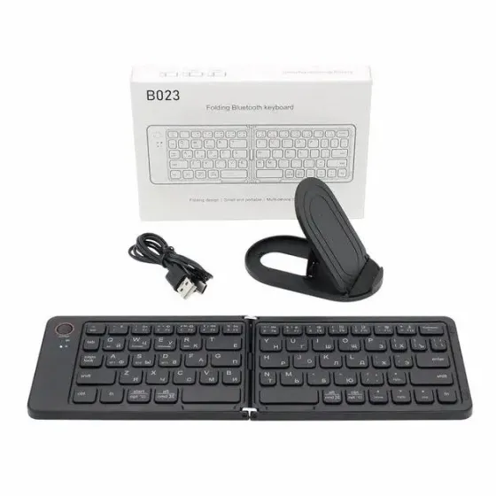 Складна портативна міні Bluetooth-клавіатура B023 для Android, IOS, Windows (eng/ua) Black,67 клавіш Одеса