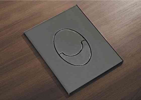 Панель змиву пластикова Koer KT-0606-07 157x198x3mm, кнопка закруглена (колір графіт) (KR5712) Київ