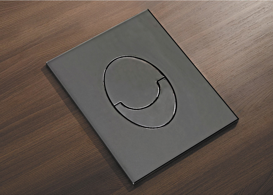 Панель смыва пластиковая Koer KT-0606-07 157x198x3mm, закругленная кнопка (цвет графит) (KR5712) Киев - изображение 2