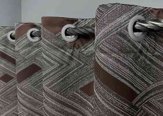 Комплект штор на люверсах VR-Textil Жаккард Mystery № 1623ш Серый с венге 150х280 см 2 шт (37-0205) Киев