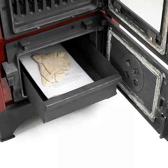 Піч-камін на дровах Hosseven 9008 MINI 7 кВт сталева буржуйка з шамотом та склом верхній димохід Туреччина Київ