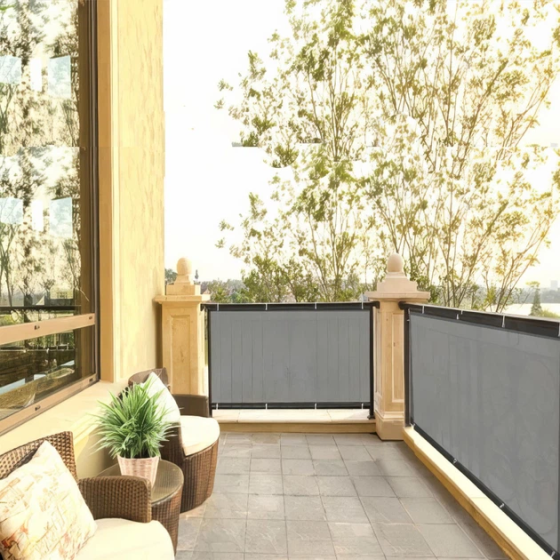 Сітка ширма для балкона 110 г/м² (0.9 х 3 м) Сірий Вінниця