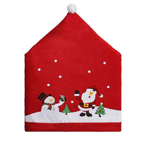 Новорічний чохол на стілець з малюнком 1 штука 56 на 46 см різнобарвний Київ