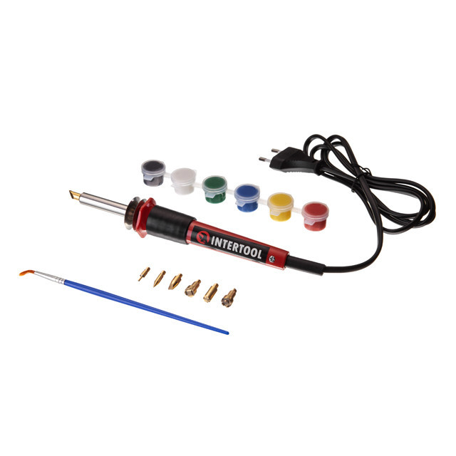 Набір для випалювання, 30 Вт, 230 В, 7 насадок INTERTOOL RT-2040 Київ - фото 3