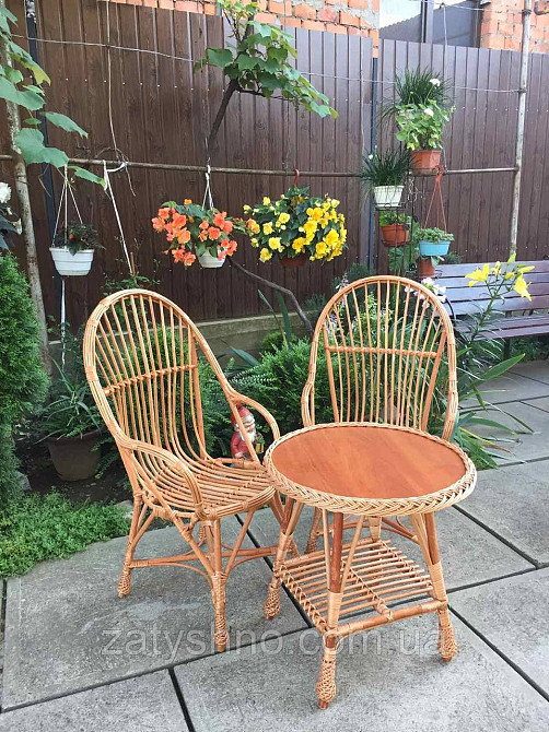 Столик та крісла плетені з лози Київ - фото 1