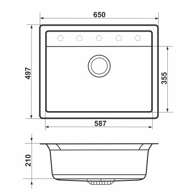 Мийка кухонна GRANADO ARTES black shine з сифоном (gr3601) Вінниця - фото 7