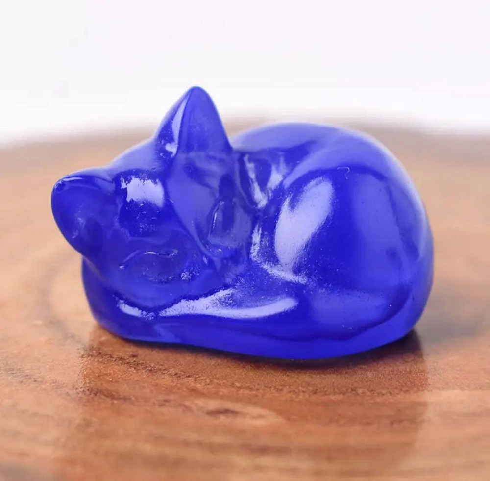 Фигурка кота из натурального голубого камня опала 40 мм Киев - изображение 1