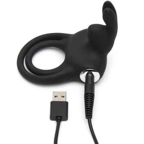 Подвійне ерекційне кільце з вібрацією Happy Rabbit Stimulating Rechargeable Rabbit Cock Ring Sex Aura Київ