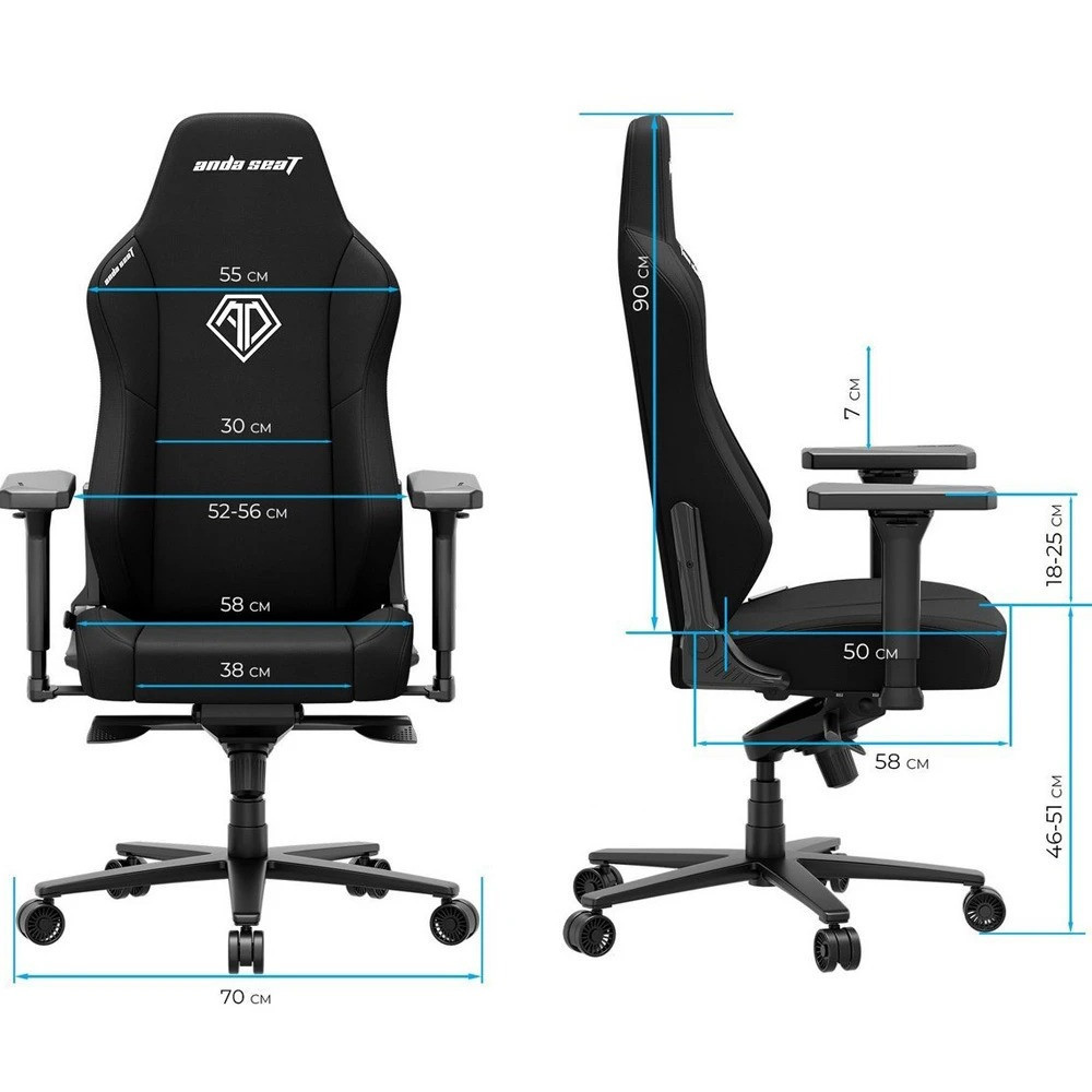 Крісло для геймерів Anda Seat Phantom 3 Size XL Fabric Gray (AD18XL-52-G-F-G01) ( 14818 ) Харків - фото 10