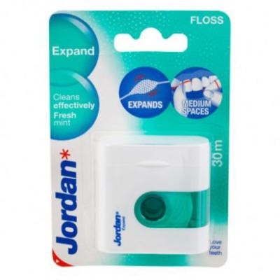 Зубна нитка Jordan Expand Fresh з фтором, м'ятою, воском і зубною пастою 25 м (7046110052457) Вінниця - фото 1