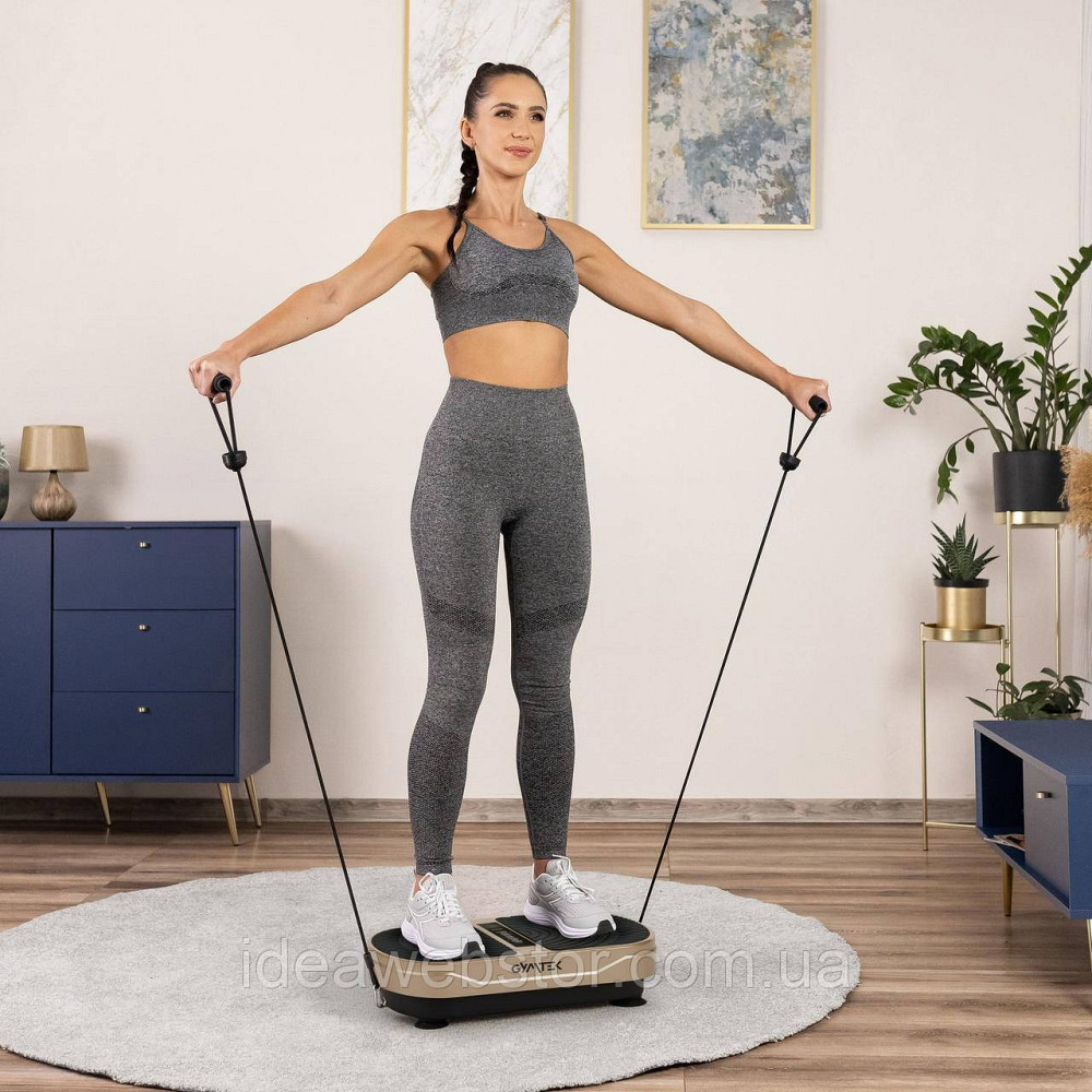 Виброплатформа Gymtek XP300 для дома до 150 кг с пультом и эспандерами тренажер для похудения фитнеса и массажа Киев - изображение 12