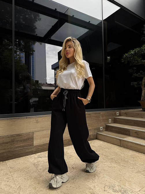 Жіночі стильні оверсайз штани турецька лакоста Одеса - фото 3