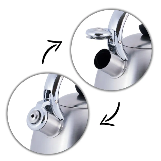 Чайник 2л зі свистком з бакеліт.ручкою (ручка:чорний) 0694BN KAMILLE Житомир - фото 5