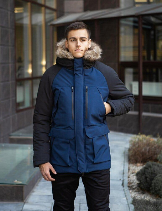 Парка мужская зимняя средняя на коттоне с капюшоном Pobedov seniora udacha Киев - изображение 3