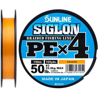 Шнур Sunline Siglon PE н4 150m 3.0/0.296mm 50lb/22.0kg Помаранч (1658.09.38) Вінниця