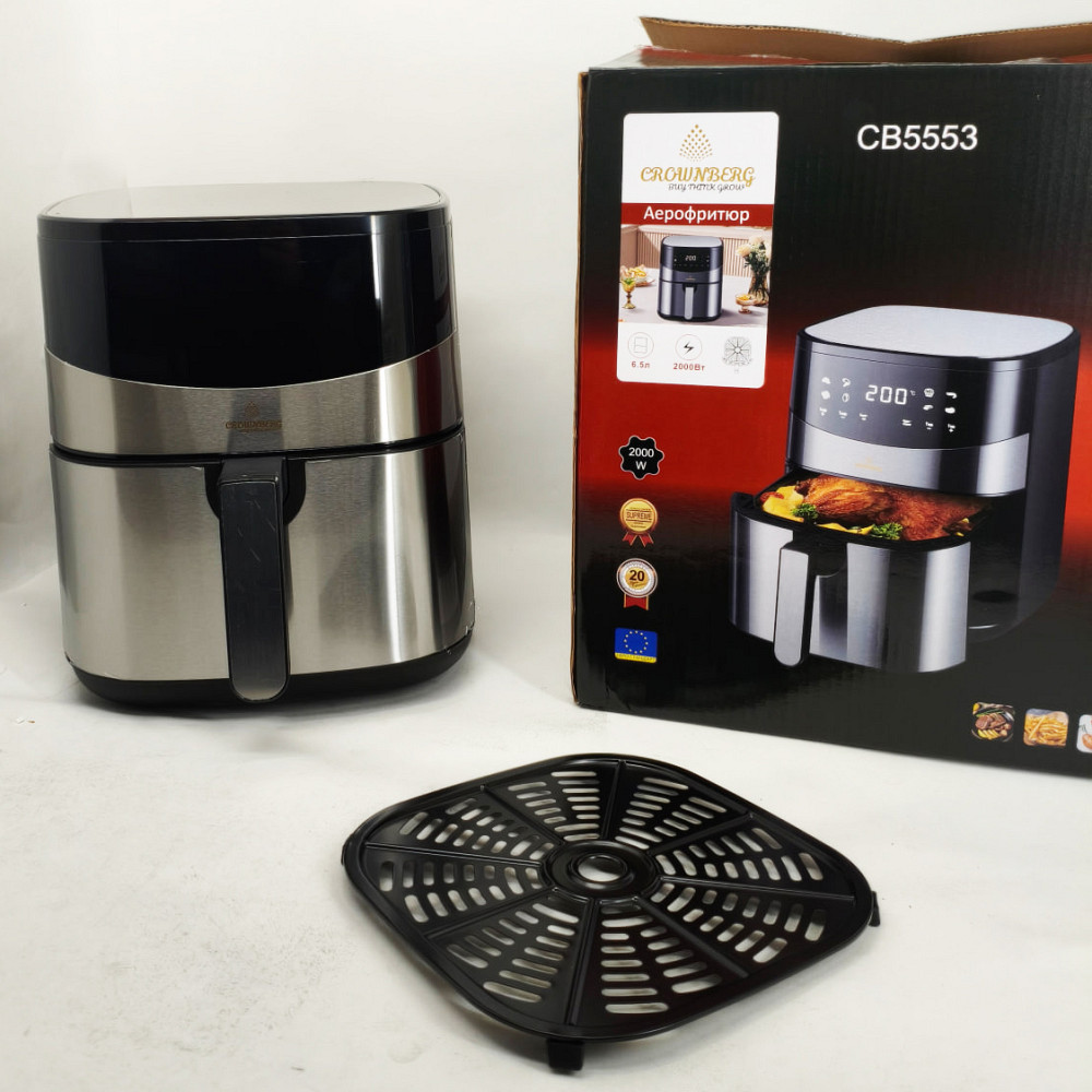 Фритюрница без масла и жира Crownberg CB-5553 6.5Л 1600Вт, Мульти фритюрница, Аэрогриль для мяса QY-70 Львов - изображение 10