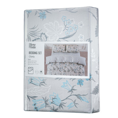 Постельное белье Ardesto Gloria сатин полевые цветы, серый светлый евро 200х220 (ART2022WF) Винница - изображение 1