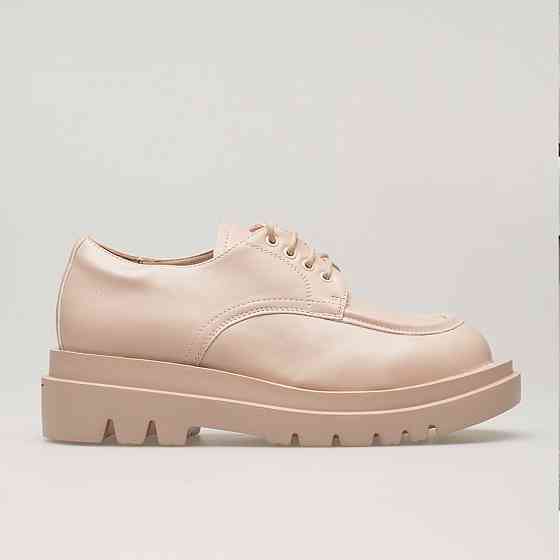 Жіночі Бежеві броги Туфлі Оксфорди Танкетка Сліпони Шкіряні Мокасини (розміри: 36,37,38,39,40,41) Дніпро