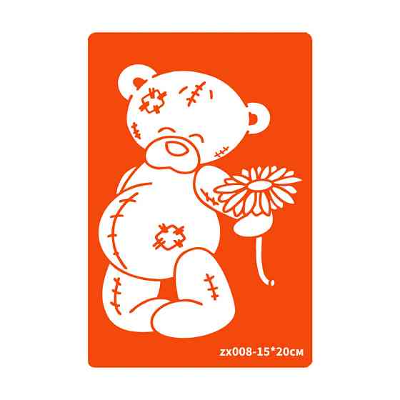 Трафарет для био-тату Мишка zx008-15*20см, размер 15х20см Винница