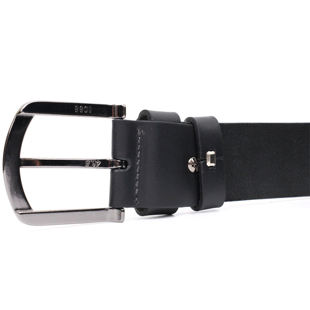 Превосходный ремень под джинсы из натуральной кожи GRANDE PELLE 11686 Черный Киев - изображение 6