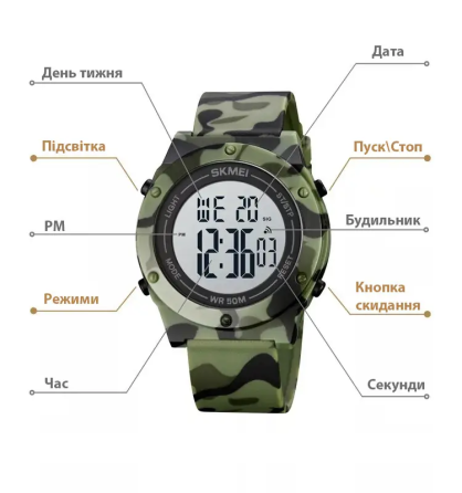 Мужские спортивные часы Skmei 1772 Камуфляж Винница