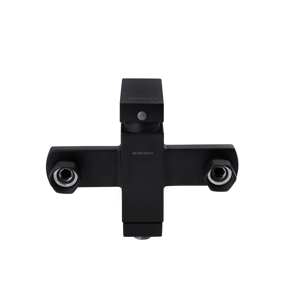 Змішувач для ванни з душовим гарнітуром Kroner KRP Edelstahl Kubus - SCH060 чорний Київ - фото 3