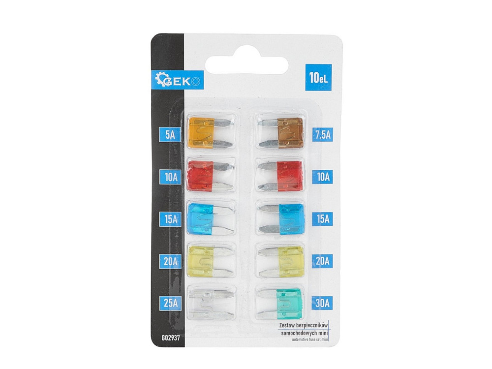 РемНабір запобіжників автомобіля "GeKo"  5А -  30А, комплект 10 штук Київ - фото 3