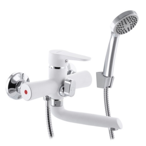 Змішувач для ванної/душкабіни універсальний Zerix PUD3 146 короткий гусак білий (ZX2910) Чернівці - фото 1