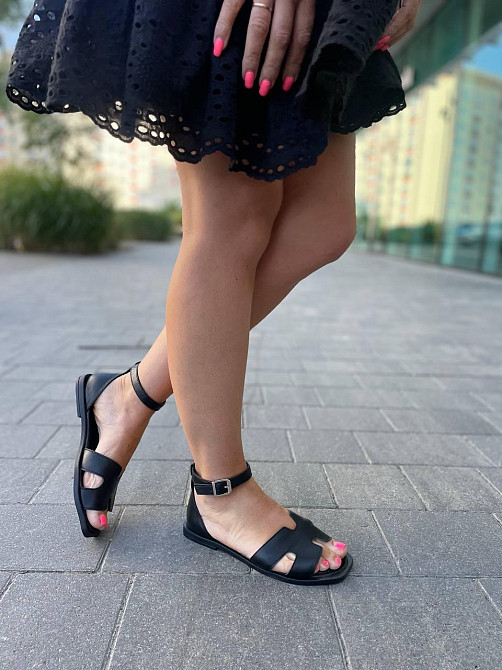 Mermaid Босоніжки жіночі чорні Mermaid 2405 літні з натуральної шкіри / Шкіряні босоніжки на ни Коломыя - изображение 1