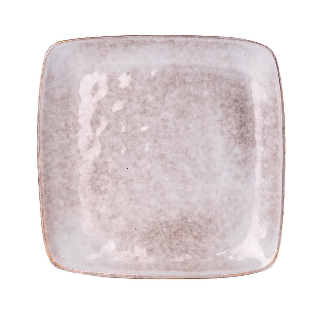 TS Kitchen Тарілка плоска квадратна з порцеляни 26.5 см бежева Київ - фото 4