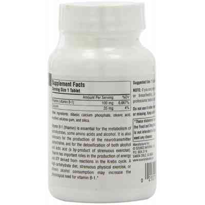 Вітамін Source Naturals Вітамін В-1 100мг, 250 таблеток (SN0408) Вінниця