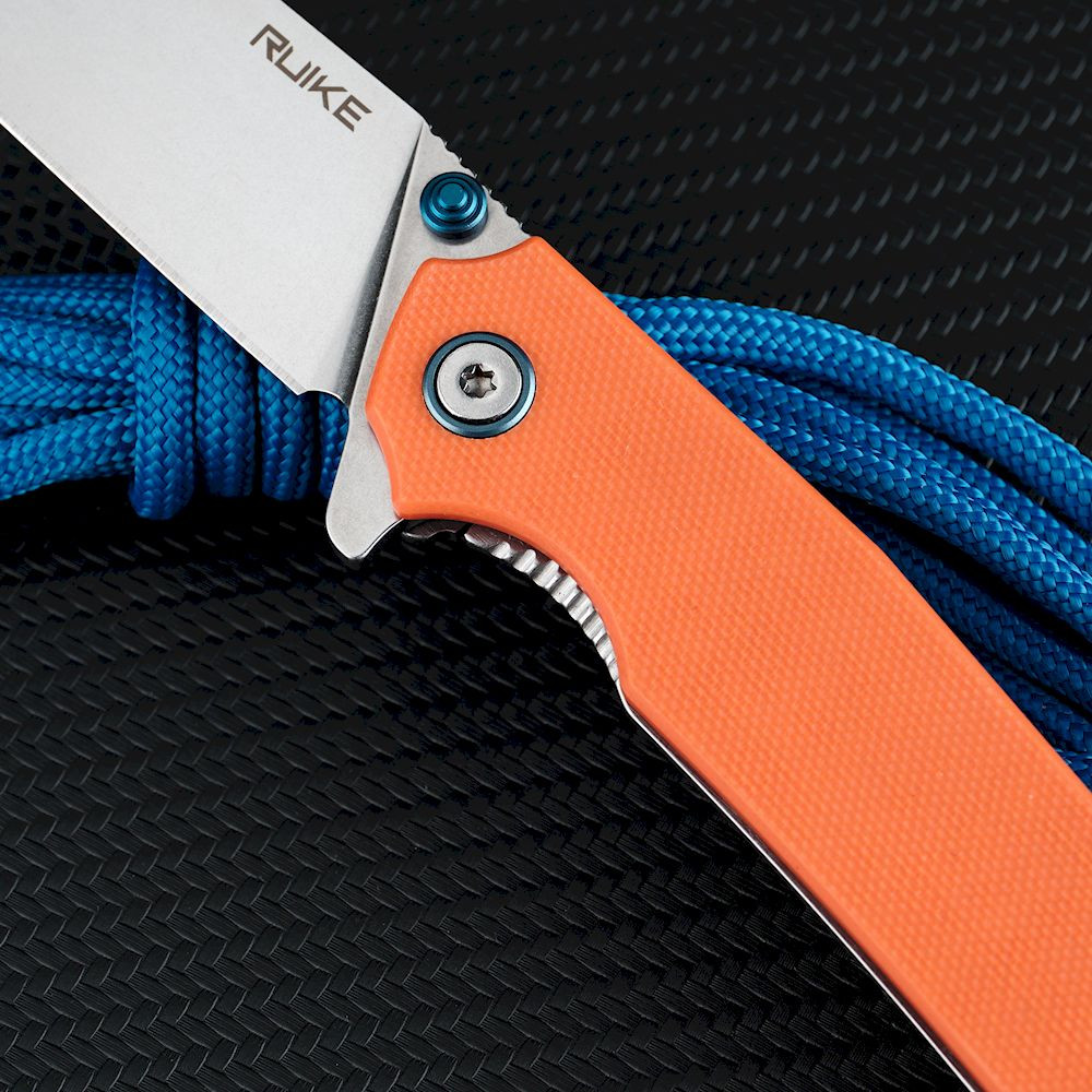 Ніж складаний туристичний Ruike P801-J, (8.6 см) 14C28N /  G10 помаранчевий Київ - фото 15