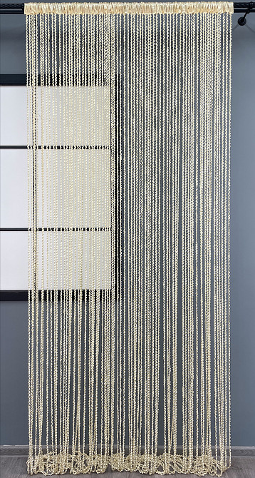 Штори-нитки спіраль з люрексом Молочний 300х300см 1 шт (61-059) Київ - фото 3