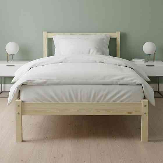 Односпальне дерев'яне ліжко Mebigrand MG02 Прозорий лак 90х200 см (MBG-21880) Дніпро