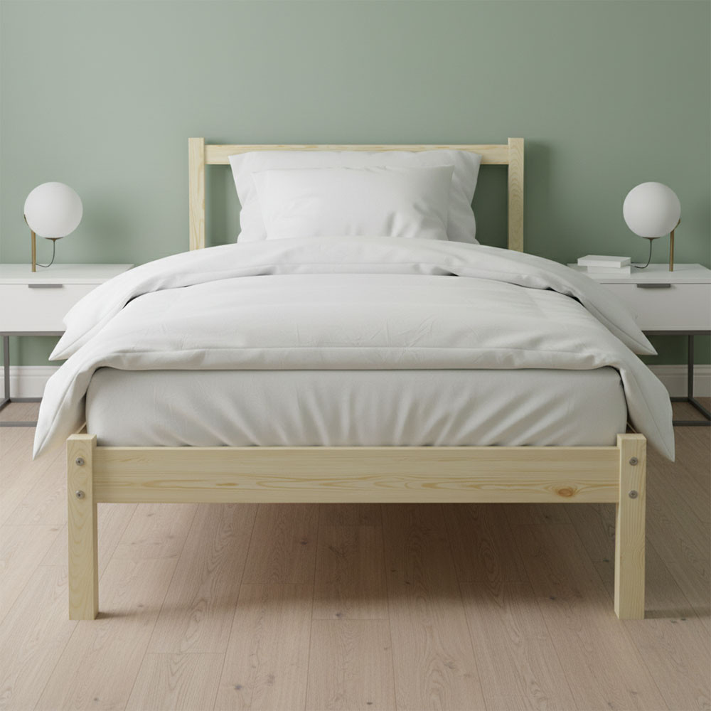 Односпальне дерев'яне ліжко Mebigrand MG02 Прозорий лак 90х200 см (MBG-21880) Дніпро - фото 3