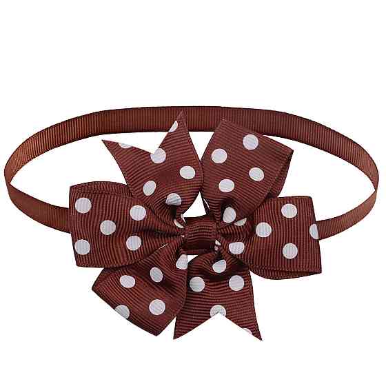 Бантик на шию для собак та котів one size коричнево-білий Київ