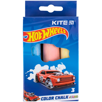 Крейда Kite кольорова Jumbo Hot Wheels, 3 кольори (HW24-077) Вінниця - фото 1